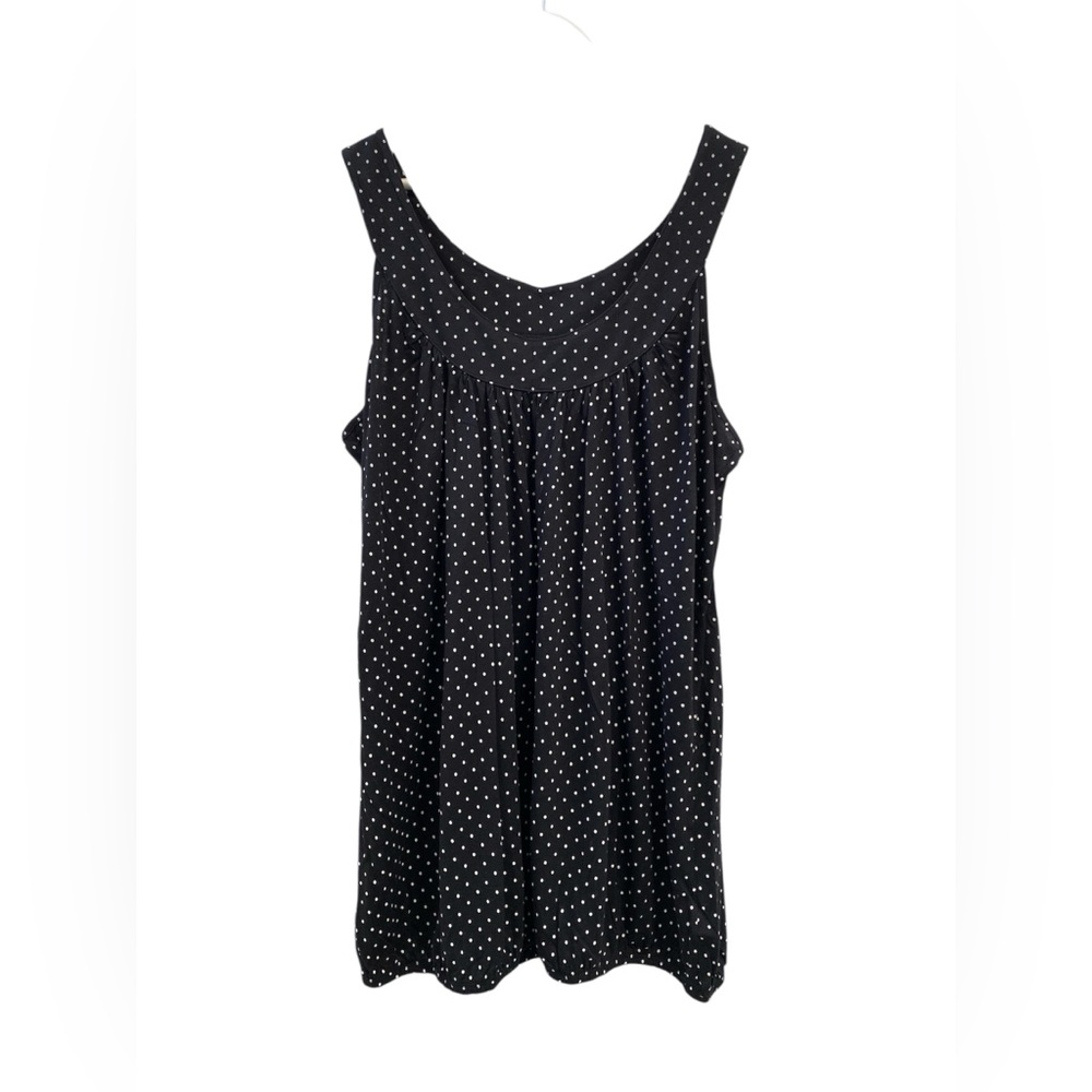 New Look Black Polka Dot Women's Tank Top Dark Academia Business Casual Modest